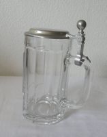 Bier-Glas mit Zinndeckel aus Bayern geeicht 0,5l