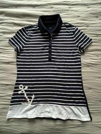 Tommy Hilfiger Poloshirt, blau-weiss gestreift, Gr. M