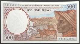 République Centre Africaine Chad 500 Francs 94 -non circ/unz