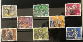 MENSCH UND BERUF I II III BRIEFMARKEN ETSTEMPELT