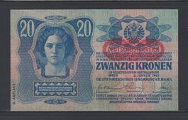Austria 20 Kronen 02.01.1913 gefalten