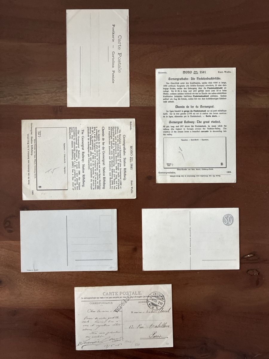Cartoline postali: 10 Ansichtskarten Schweiz von Bahnen um Zermatt VS – Usato da Oftringen venduto da Cla.vD.74 1