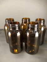 5x Weithalsflasche, 2000ml. Braun, Huberlab 5 grosse Weithal