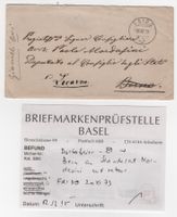 Vorfilatelie-Brief 1873 mit Befund an Paolo Mordasini Bern