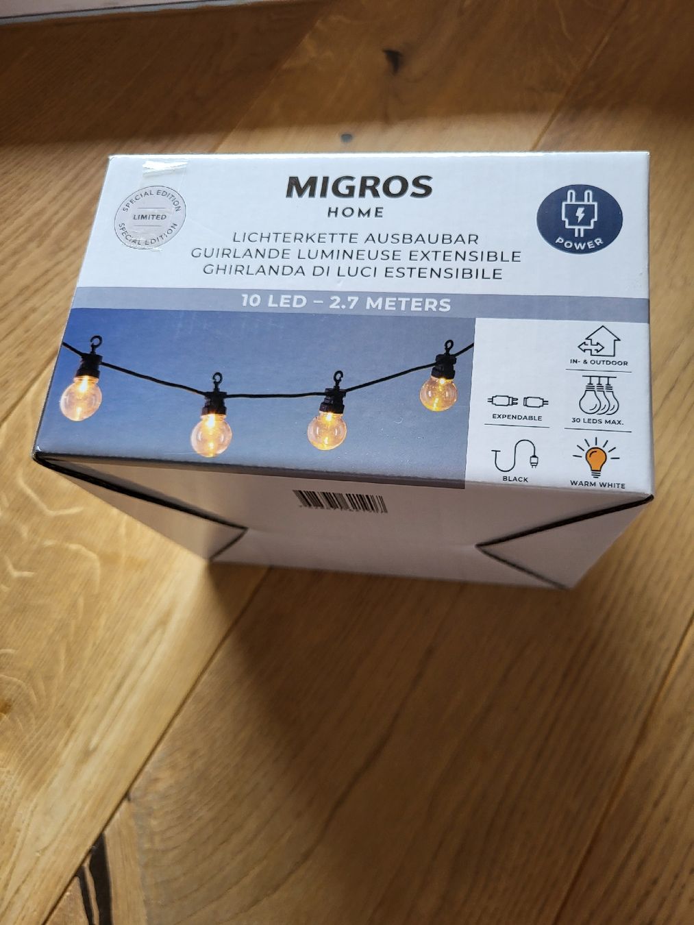 Migros Lichterkette, 10 LED, Meter Neu (Neu und