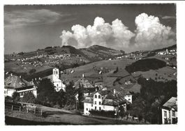 Trogen (AR) Café Ruckstuhl - Blick auf Rehetobel + Wald 1968