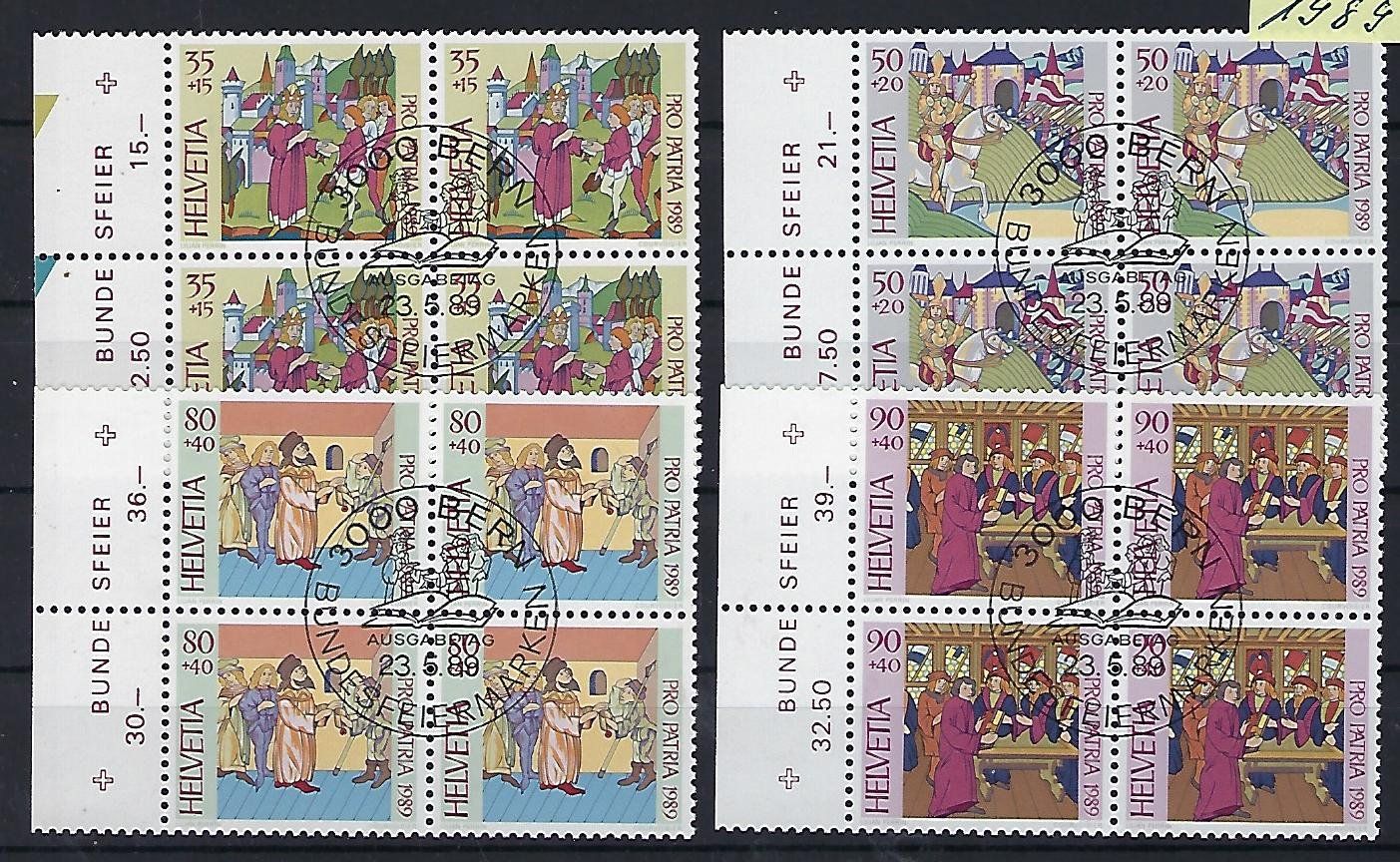 Tutti i francobolli: 1989  Pro Patria Viererblocks 14949 – Usato da Lunden venduto da Animus999