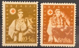 Kroatien NDH 1944 Lot Rotes Kreuz Trachten Dalmatien Šestine