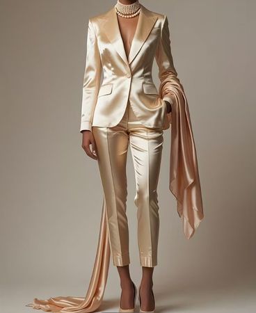 ⚜️ Eleganter Anzug, Satin, goldglänzend, Gr. M – NEU!