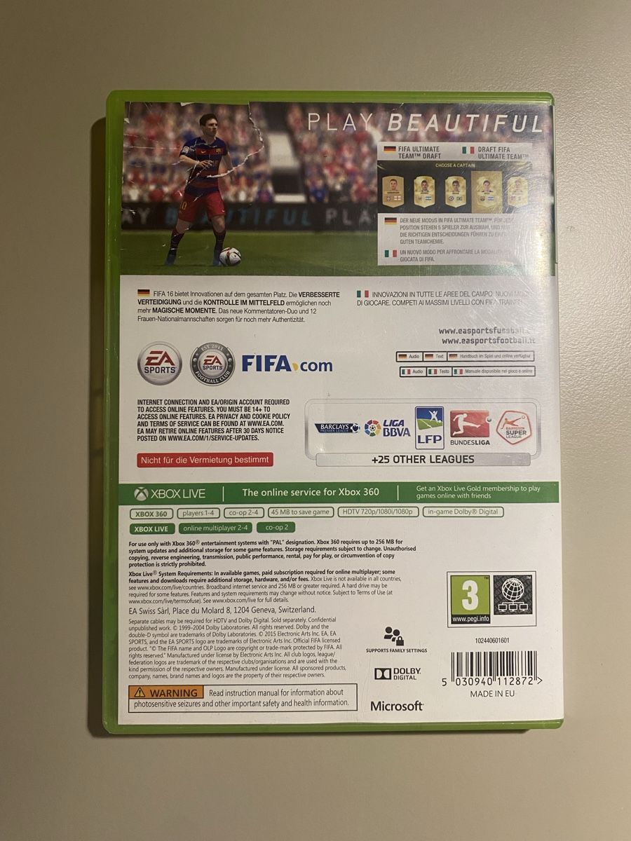 Microsoft Giochi: FIFA 16 für Xbox 360 – Usato da Thunstetten venduto da Virus_33 2