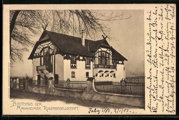 Ansichtskarten: Freiburg / Breisgau, Boothaus der Mannhe – Gebraucht aus Berlin von bartko-reher