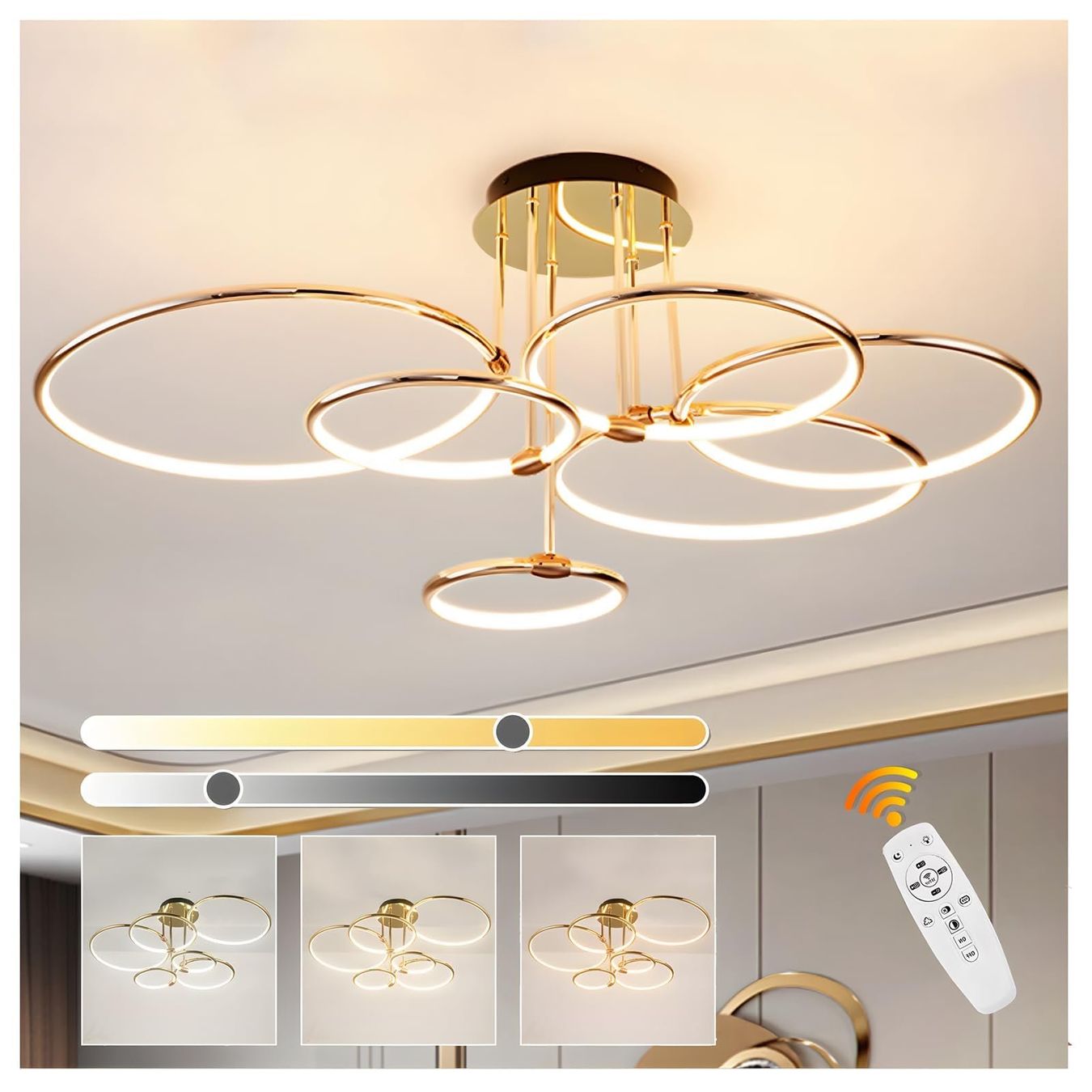 Lustres & lampes de plafonds: LED Deckenleuchte Deckenlampe Ringlampe 6 Ringe 145W dimmbar – Neuf avec emballage d'origine à Herisau par Serenco