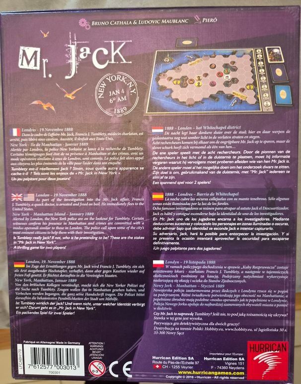 Giochi: Brettspiel Mr. Jack - New York – Usato da Pfäffikon ZH venduto da andi_andi 1