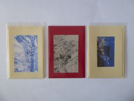 Drei Kunst Doppelschreibkarten/Couverts.