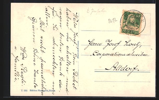 Cartoline postali: AK Wassen, Ansicht mit Windgelle, 1925 – Usato da Berlin venduto da bartko-reher 1