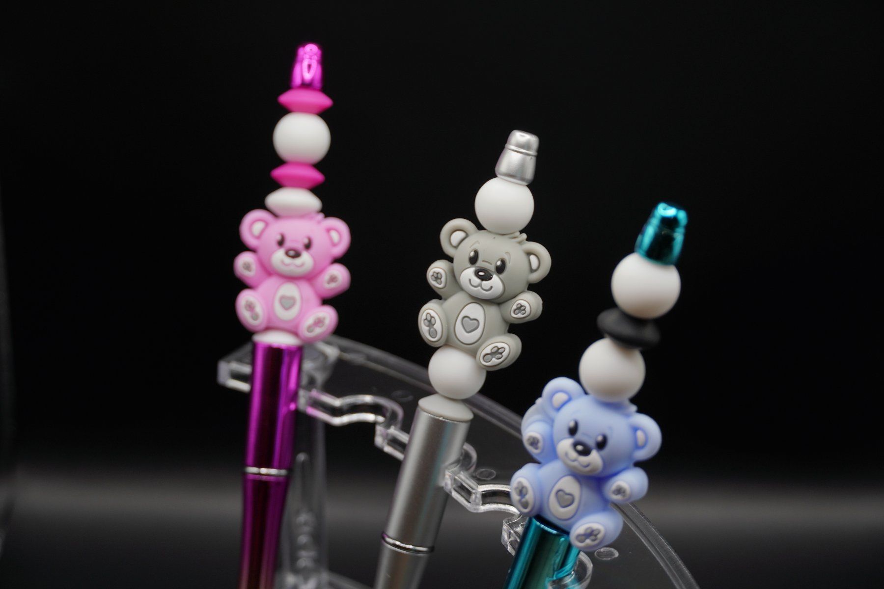 Stylos & Marker: 3er-Set Glücksbärchen Kugelschreiber, einzigartig & handmade – Neuf (Voir description) à Zürich par luckimba 2