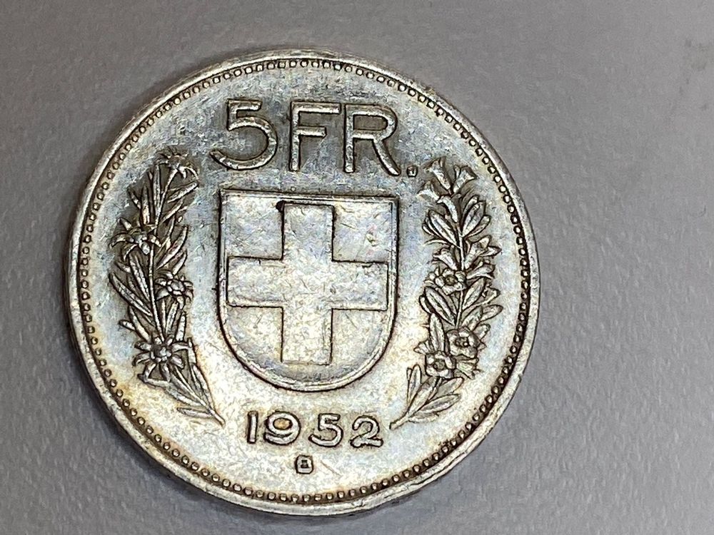 5 Fr.Silber Schweiz 1952 (Gebraucht) in Herisau für CHF 24 – mit ...
