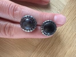 Antike Ohrstecker Silber und Perlmutt