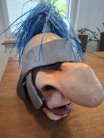 Handgemachte Fasnachts-Larve aus Karton,Ritter mit Helm