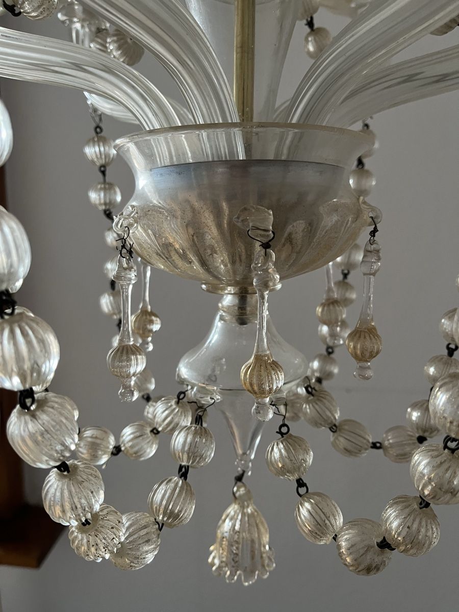 Lustres & lampes de plafonds: Murano-Kristallglaskronleuchter mit Goldsplitter – D'occasion à Basel par nm7_zx92 3