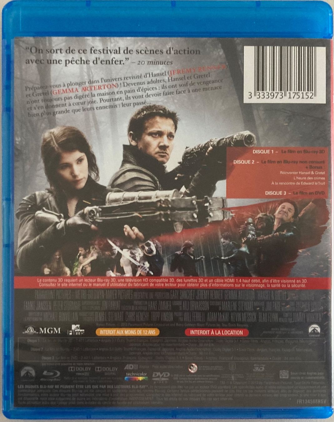 Tous les DVDs: HANSEL & GRETEL (WITCH HUNTERS) – D'occasion à Poliez-Pittet par Newtown-Records 3