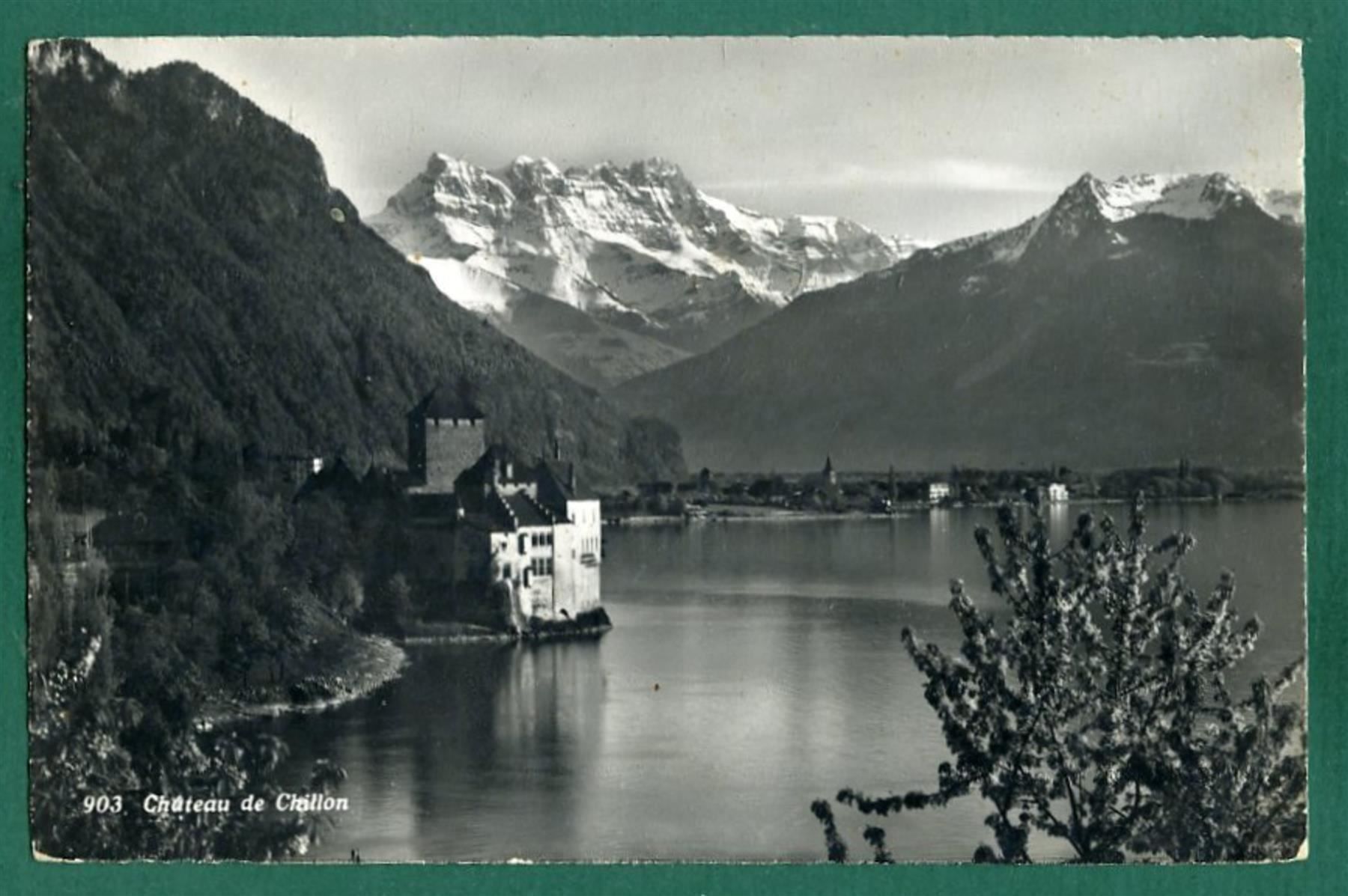 Cartoline postali: Château de Chillon, 1955, gelaufen – Usato da Sargans venduto da Hausi1951