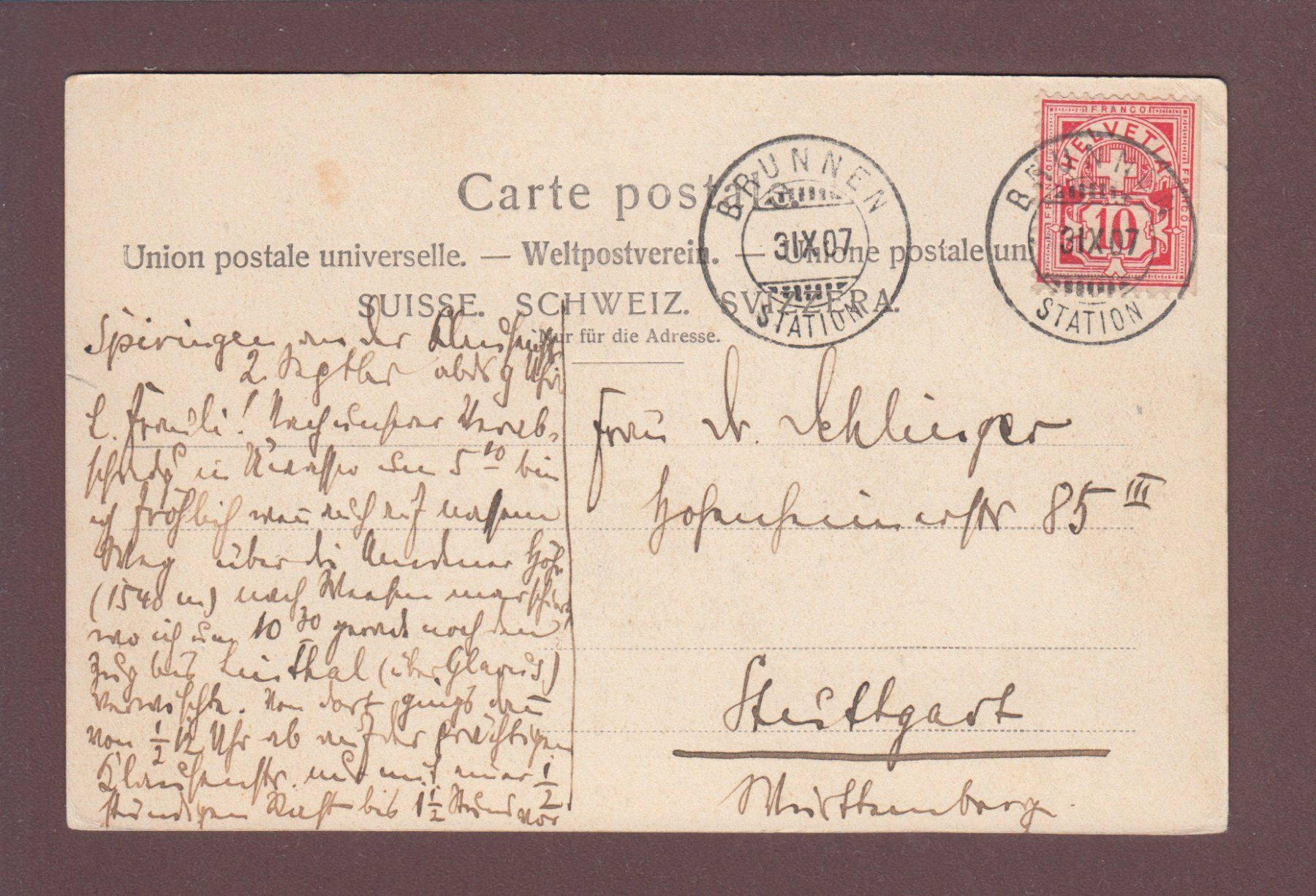 Cartoline postali: Gruss aus der SCHWEIZ Urschweiz- 1907 – Usato da Pully venduto da nicecards-shop 1