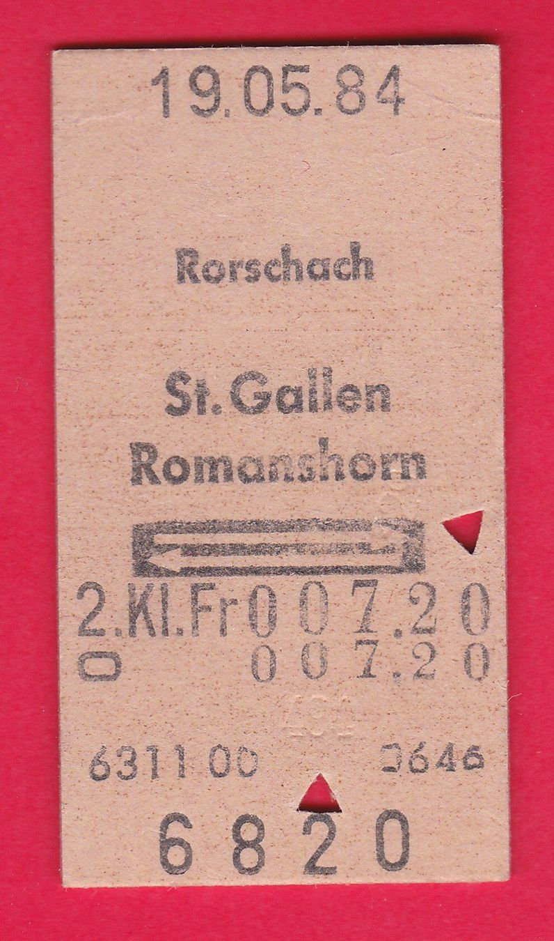 Biglietti: SBB KARTON BILLETT, RORSCHACH-ROMANSHORN, RETOUR, 2.KLASSE – Usato da Oberrieden venduto da Gebirgsstelze