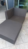 Gartenlounge Rattansofa MALENA braun mit Ottomane gebraucht