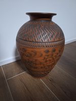 Rustikale Blumenvase, Keramik, schöne Herbstdeko für Zuhause