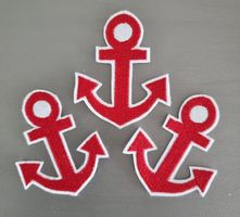 Aufnäher Appli 3 Stück Anker Patches Handarbeit waschbar
