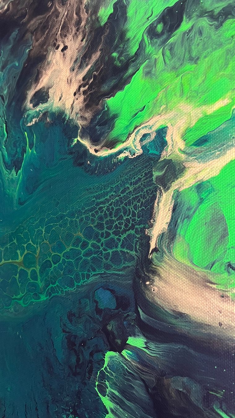 Dipinti: Abstraktes Acrylgemälde "Emerald" 50x70cm Original – Nuovo (secondo la descrizione) da Hochdorf venduto da Jasminurschel 5