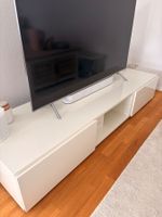 TV-Möbel weiss, Massivholz Breite 180 cm / Tiefe 54 cm