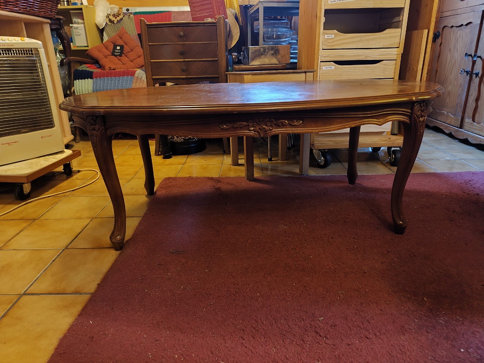 Tavoli: Table basse ovale en bois, style classique, état usagé – Usato da Les Acacias venduto da moo_byc9