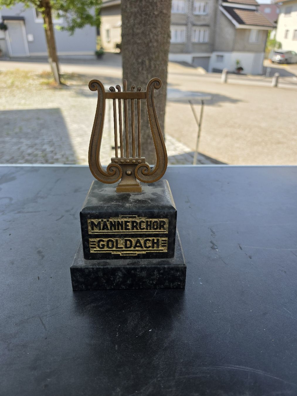 Sonstiges zum Sammeln & Seltenes: Trophäe Männerchor Goldach Harmonie und Leben Messing – Gebraucht aus Mettlen von elios0888