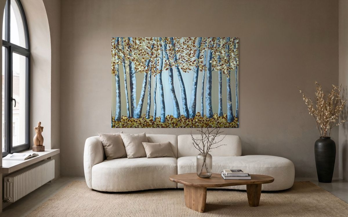 Dipinti: «Golden Forest » Extra Large Landscape – Nuovo e nell'imballaggio originale da Uznach venduto da Spillmannkunst43 2