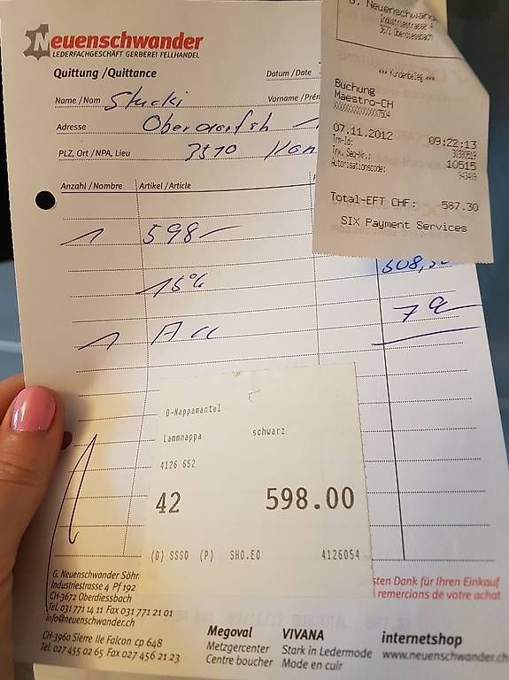 Cappotti: Schwarzer Ledermantel Gr. 42, Neupreis 598.- – Nuovo (secondo la descrizione) da Konolfingen venduto da Honey870 1