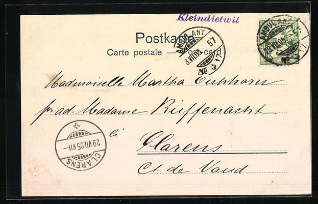Cartoline postali: AK Langenthal, Gesamtansicht, 1905 – Usato da Berlin venduto da bartko-reher 1