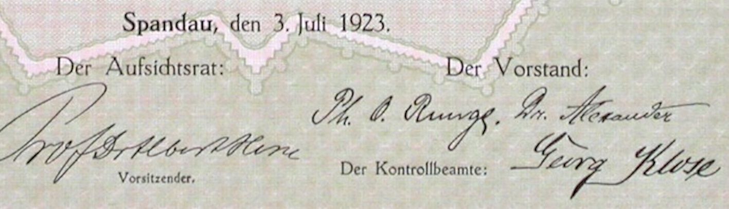 Documenti: Runge-Werke AG, Spandau - 1923 – Usato da Solothurn venduto da Sgasche 1