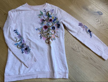 Mammut Sweatshirt Blumen Stickerei rosa Grösse M