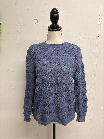 Collectif mon Amour Pullover blau Gr. S gross Strickpullover