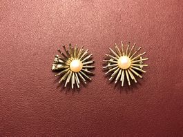 Ohrclips mit Perlen aus 18 Karat Weissgold Au 750