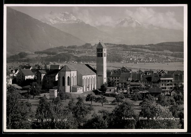 Ansichtskarten: AK Uznach, Blick a. d. Glarneralpen – Gebraucht aus Berlin von bartko-reher