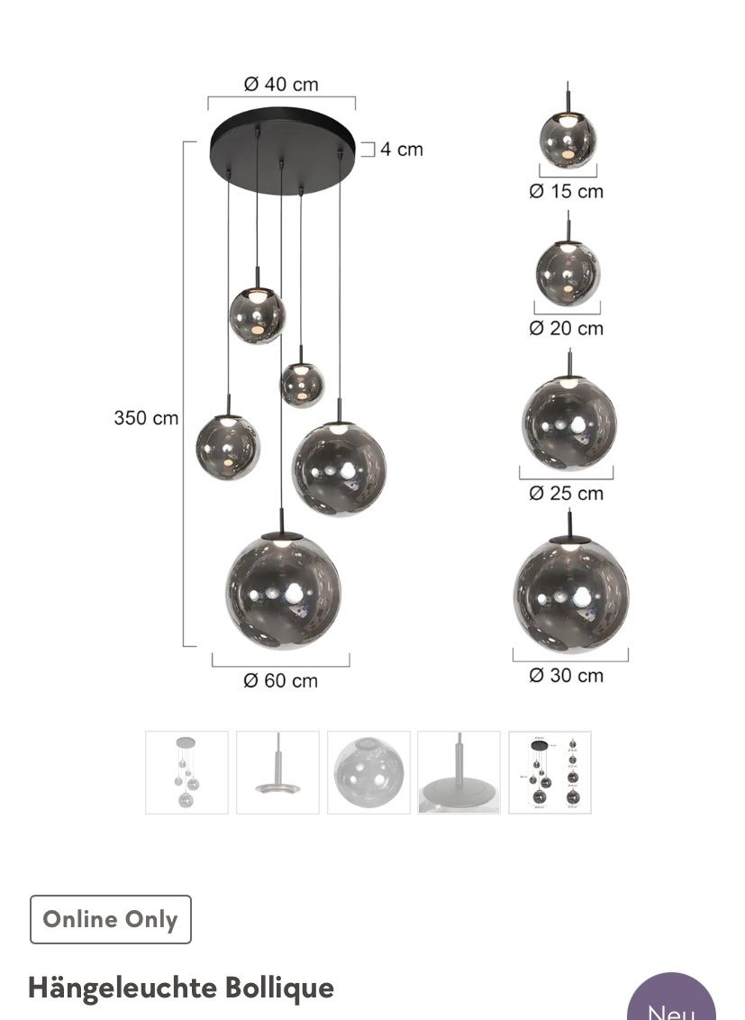 Lampadari & plafoniere: Hängeleuchte Bollique Marke Möbel Pfister – Usato da Winterthur venduto da Compiorg 1