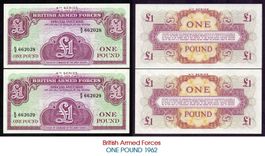 2 x One Pound UK Army UNZ Lot 1