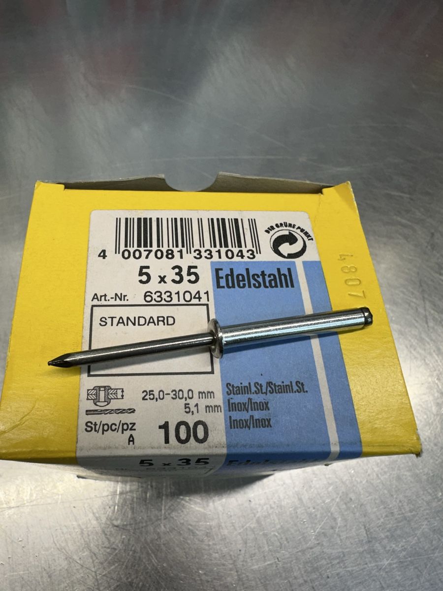 Tutti gli attrezzi: Blindnieten, Edelstahl, 5 x 35 mm – Nuovo (secondo la descrizione) da Schwende venduto da weesli 1
