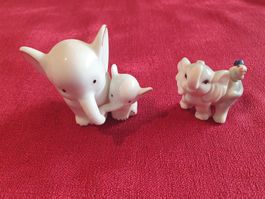 Süsses Set aus 2 Vintage Elefanten-Figuren für Sammler