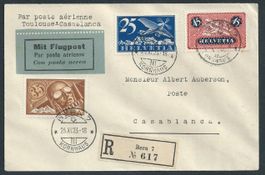Flugpost Schweiz 1923 Bern Toulouse-Casablanca Luftpost