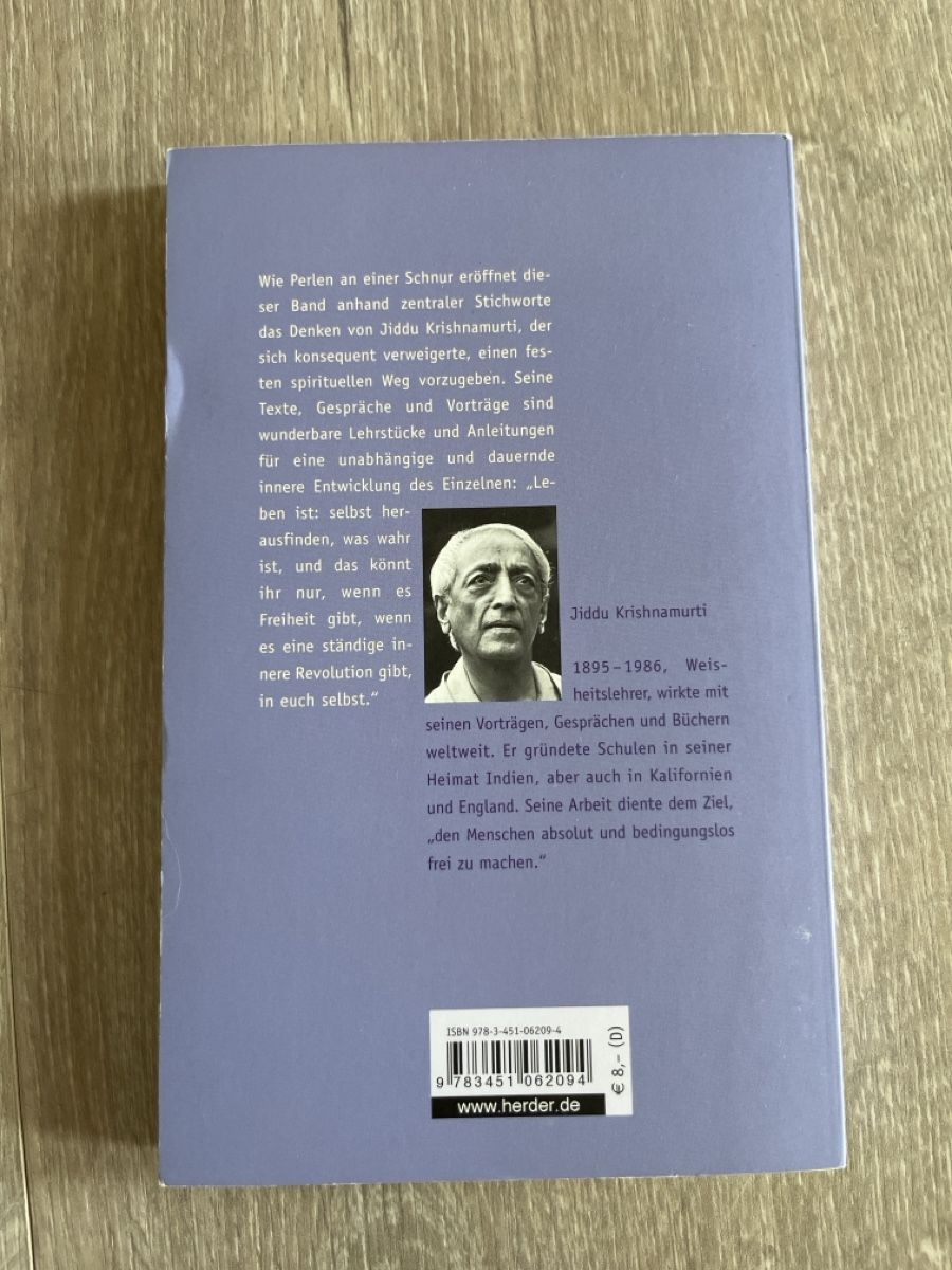 Libri: Buch von Jiddu Krishnamurti - Perlen der Weisheit – Nuovo (secondo la descrizione) da Udligenswil venduto da nwal 1