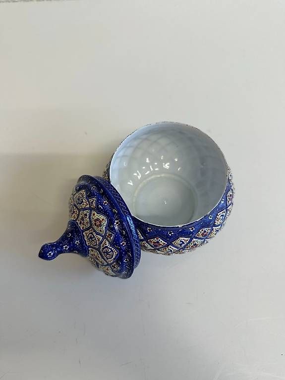 Zuccheriere: Orientalische Keramikdose mit Deckel – Usato da Obernau venduto da Arche_Noah_Brocki 2